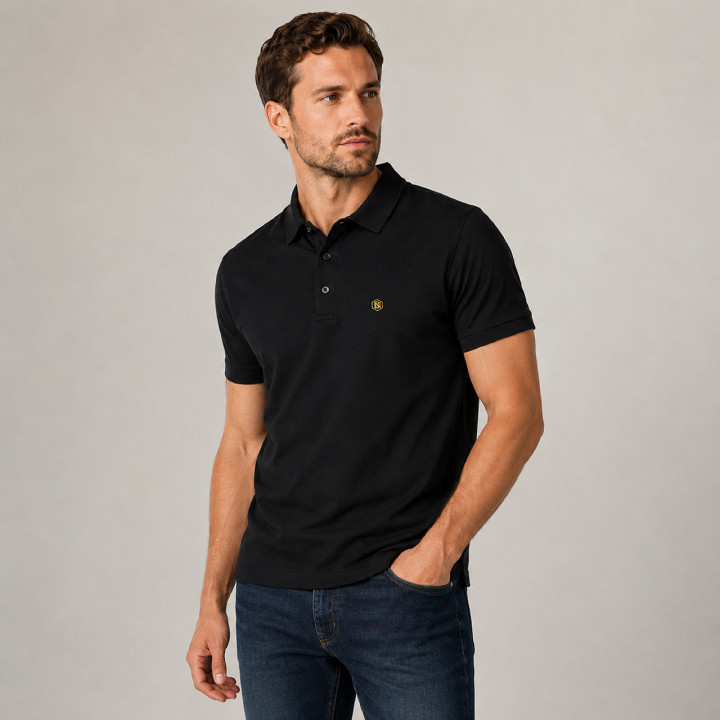 Polo brodé Homme en Coton Pima 200g