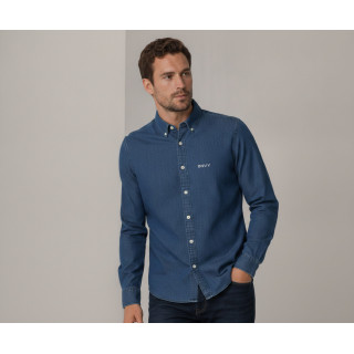 Chemise Twill Casual Brodée Coton | BNVY Signature