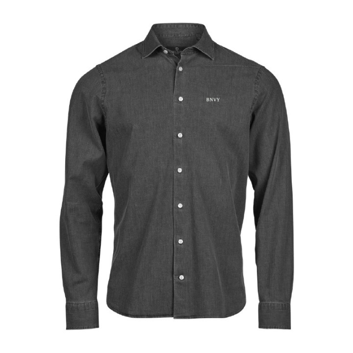 Chemise Denim Brodée Coton Stretch | BNVY Signature